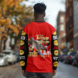 Tuskegee Red Tails Airmen Long Sleeve Shirt African American WWII Fighter Pilot Legacy - African Pride