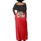 Tuskegee Red Tails Airmen Off Shoulder Maxi Dress African American WWII Fighter Pilot Legacy - African Pride