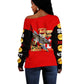 Tuskegee Red Tails Airmen Off Shoulder Sweater African American WWII Fighter Pilot Legacy - African Pride
