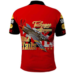 Tuskegee Red Tails Airmen Polo Shirt African American WWII Fighter Pilot Legacy - African Pride