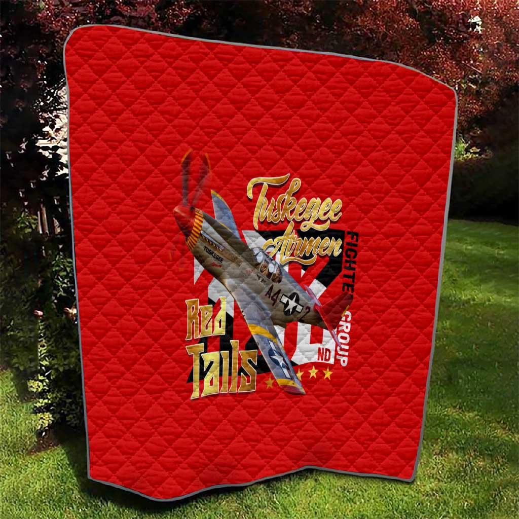 Tuskegee Red Tails Airmen Quilt African American WWII Fighter Pilot Legacy - African Pride
