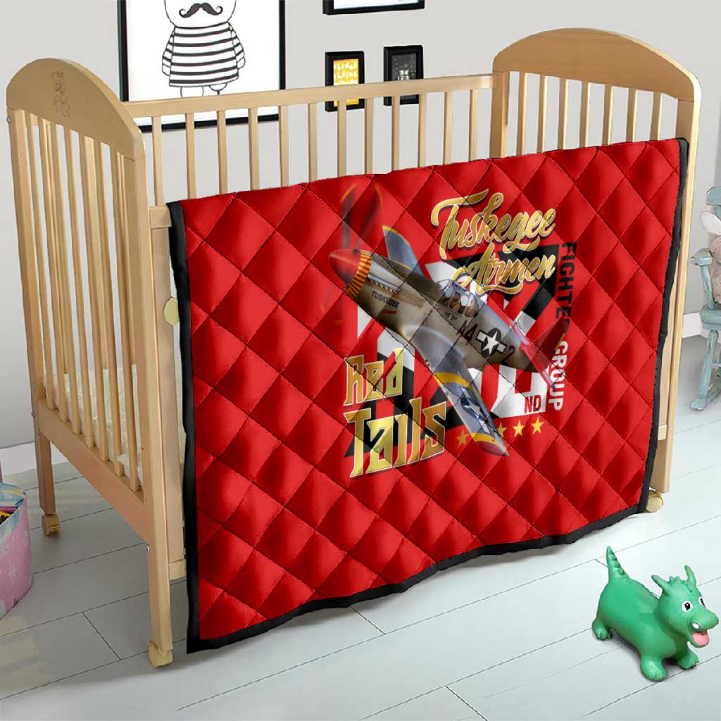Tuskegee Red Tails Airmen Quilt African American WWII Fighter Pilot Legacy - African Pride