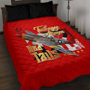 Tuskegee Red Tails Airmen Quilt Bed Set African American WWII Fighter Pilot Legacy - African Pride