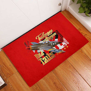 Tuskegee Red Tails Airmen Rubber Doormat African American WWII Fighter Pilot Legacy - African Pride