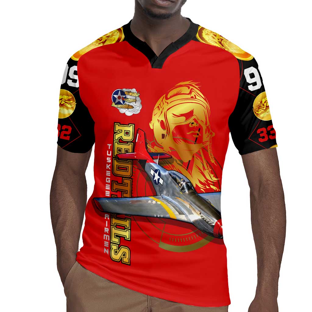 Tuskegee Red Tails Airmen Rugby Jersey African American WWII Fighter Pilot Legacy - African Pride