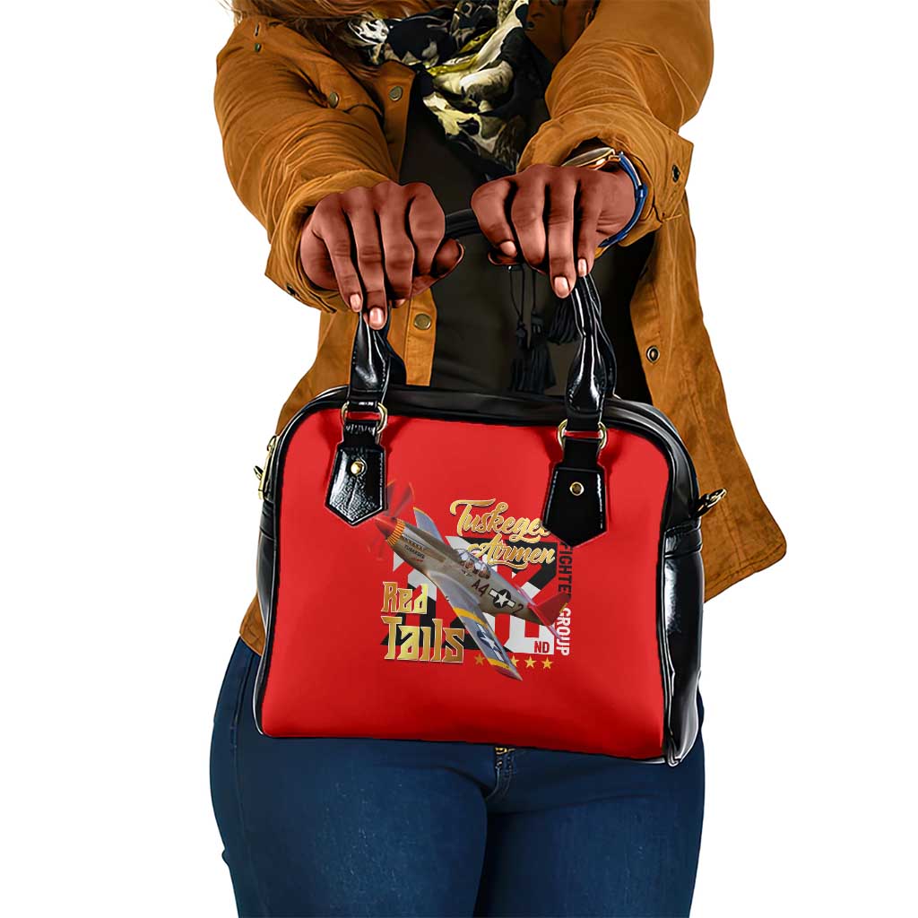 Tuskegee Red Tails Airmen Shoulder Handbag African American WWII Fighter Pilot Legacy - African Pride