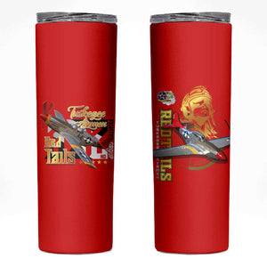 Tuskegee Red Tails Airmen Skinny Tumbler African American WWII Fighter Pilot Legacy - African Pride
