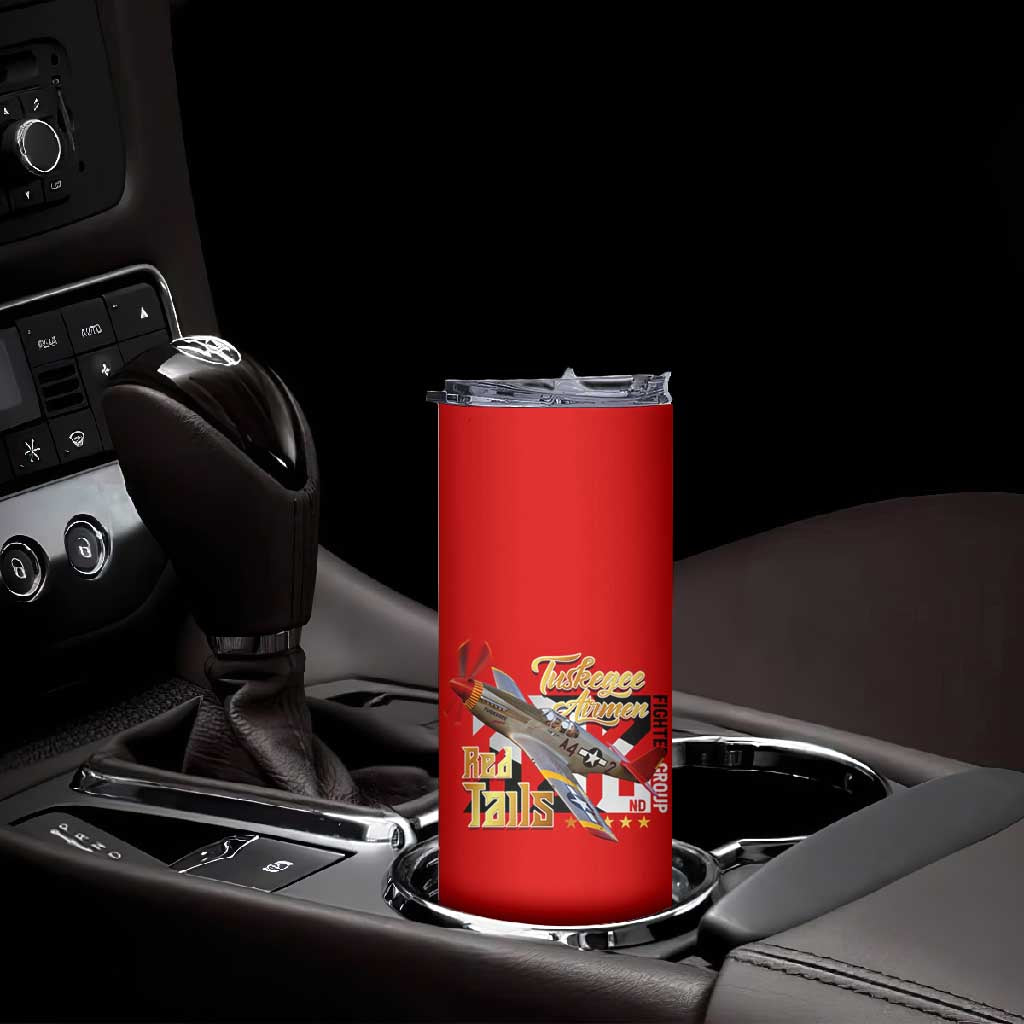 Tuskegee Red Tails Airmen Skinny Tumbler African American WWII Fighter Pilot Legacy - African Pride