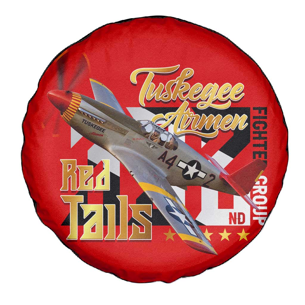 Tuskegee Red Tails Airmen Spare Tire Cover African American WWII Fighter Pilot Legacy - African Pride