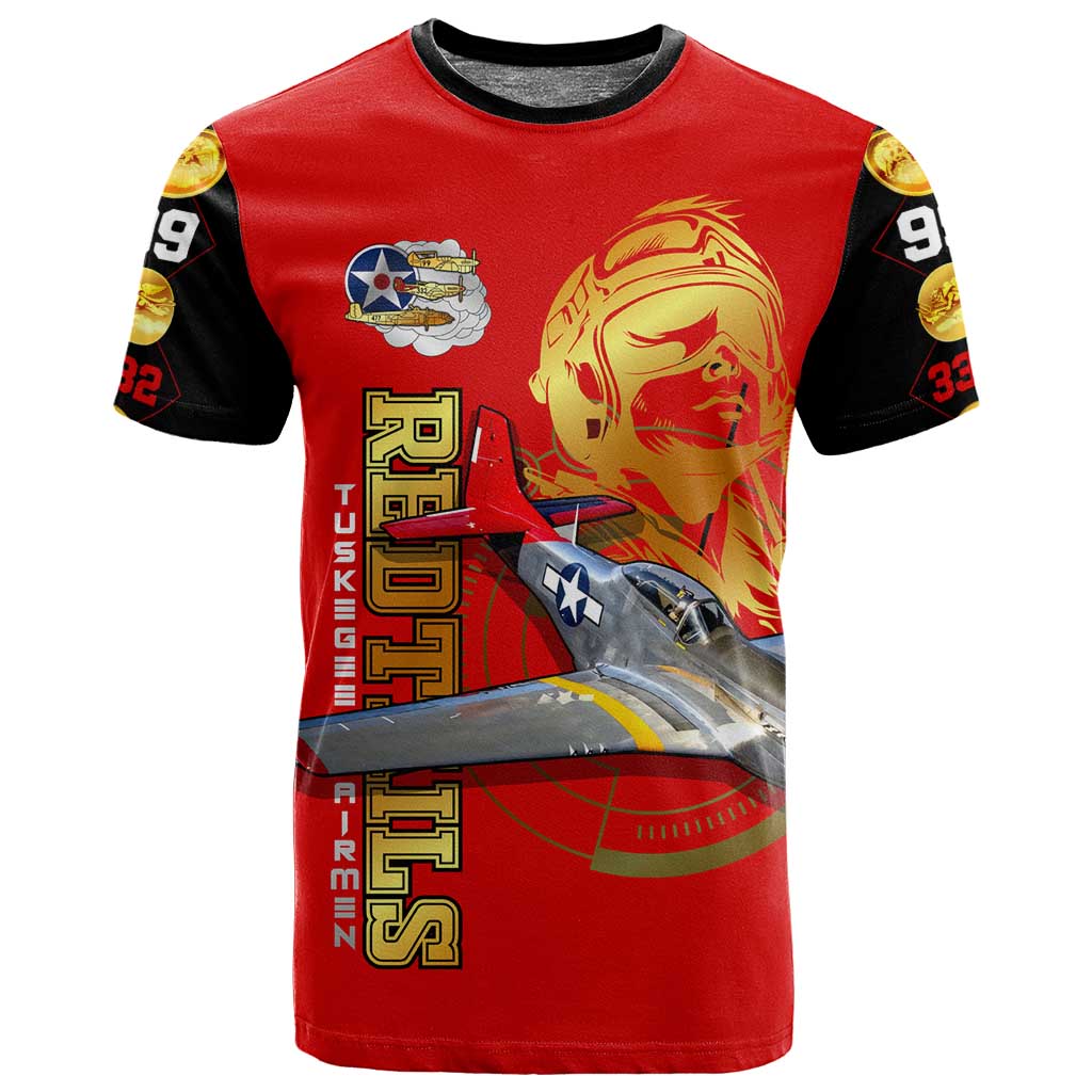 Tuskegee Red Tails Airmen T shirt African American WWII Fighter Pilot Legacy - African Pride