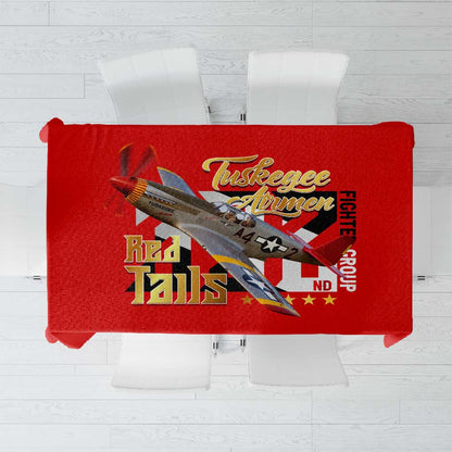 Tuskegee Red Tails Airmen Tablecloth African American WWII Fighter Pilot Legacy - African Pride
