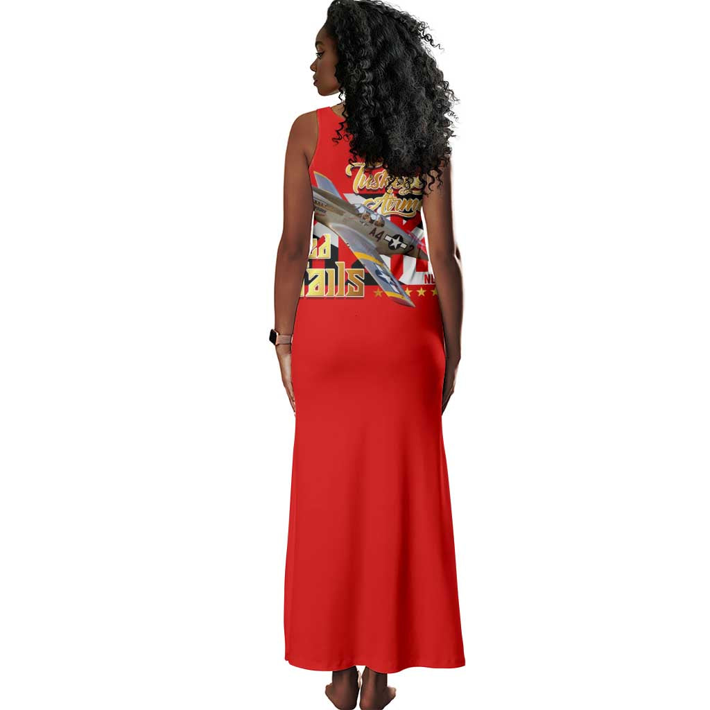 Tuskegee Red Tails Airmen Tank Maxi Dress African American WWII Fighter Pilot Legacy - African Pride