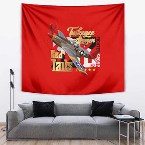 Tuskegee Red Tails Airmen Tapestry African American WWII Fighter Pilot Legacy - African Pride