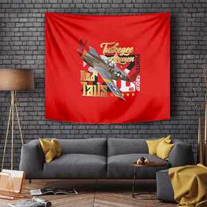 Tuskegee Red Tails Airmen Tapestry African American WWII Fighter Pilot Legacy - African Pride