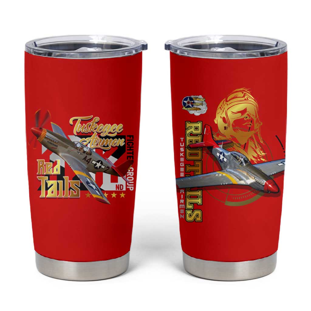 Tuskegee Red Tails Airmen Tumbler Cup African American WWII Fighter Pilot Legacy - African Pride