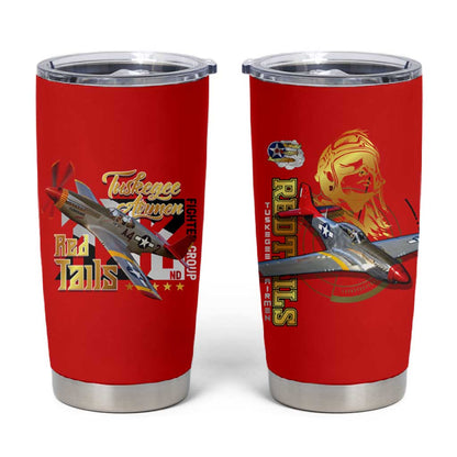 Tuskegee Red Tails Airmen Tumbler Cup African American WWII Fighter Pilot Legacy - African Pride