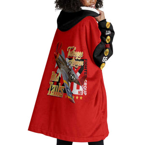 Tuskegee Red Tails Airmen Wearable Blanket Hoodie African American WWII Fighter Pilot Legacy - African Pride