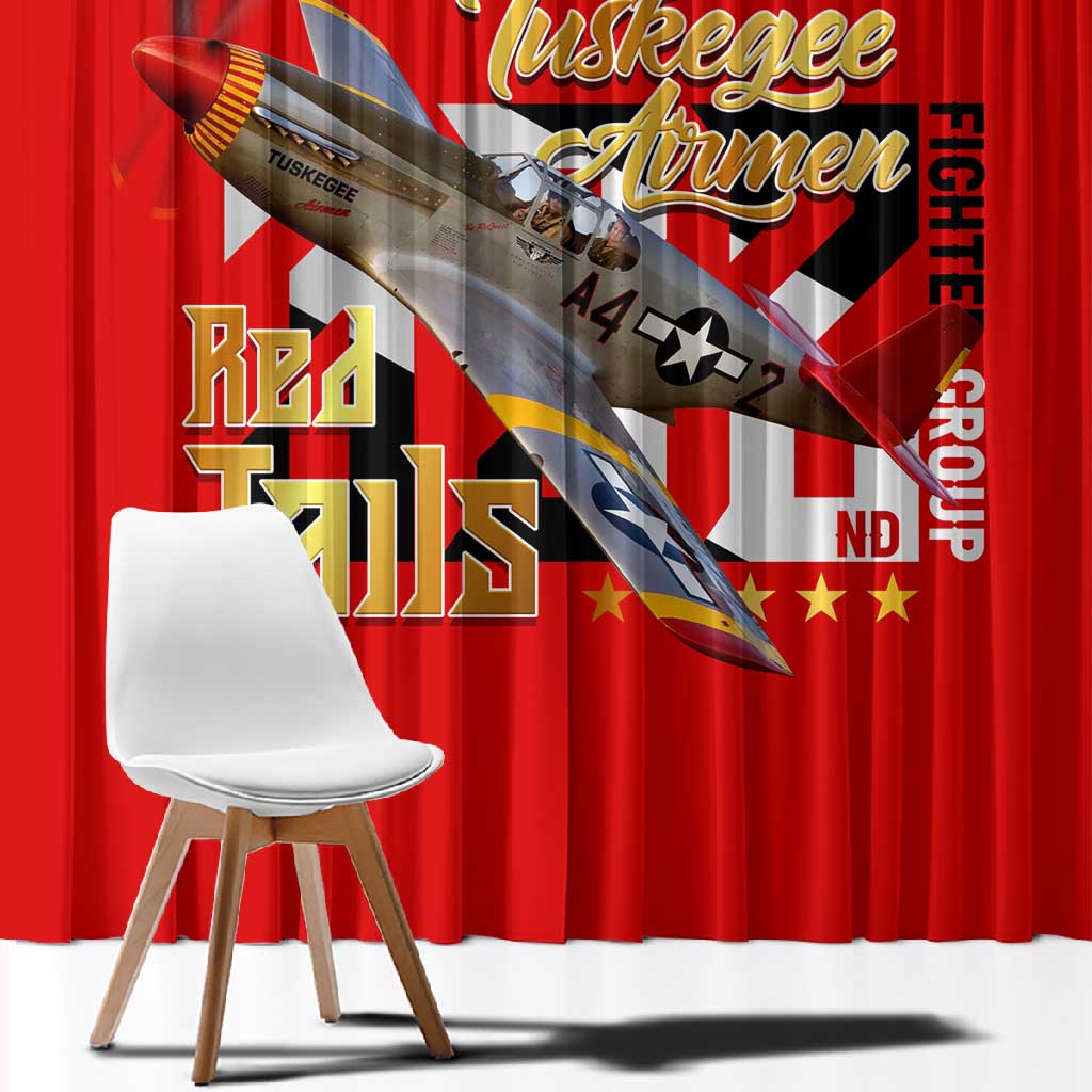 Tuskegee Red Tails Airmen Window Curtain African American WWII Fighter Pilot Legacy - African Pride