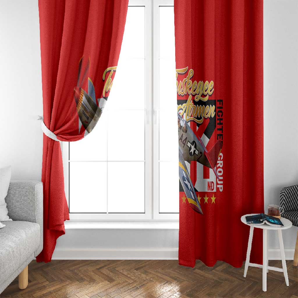 Tuskegee Red Tails Airmen Window Curtain African American WWII Fighter Pilot Legacy - African Pride