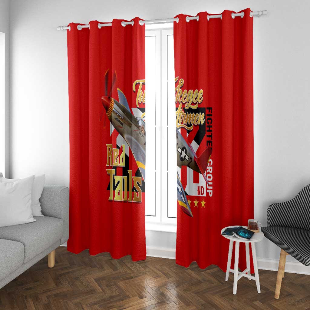 Tuskegee Red Tails Airmen Window Curtain African American WWII Fighter Pilot Legacy - African Pride