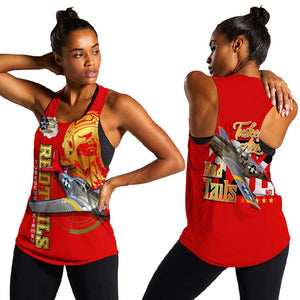 Tuskegee Red Tails Airmen Women Racerback Tank African American WWII Fighter Pilot Legacy - African Pride