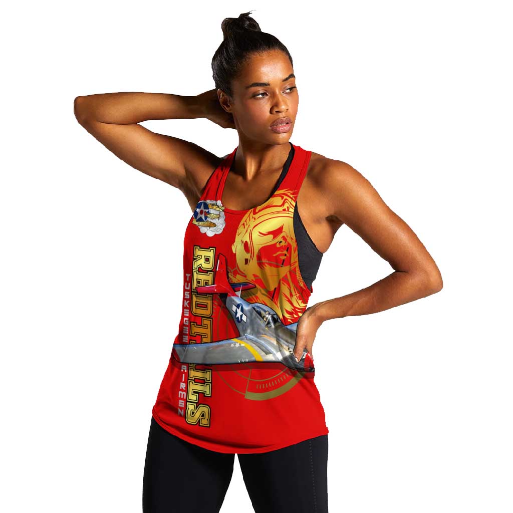 Tuskegee Red Tails Airmen Women Racerback Tank African American WWII Fighter Pilot Legacy - African Pride