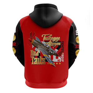 Tuskegee Red Tails Airmen Zip Hoodie African American WWII Fighter Pilot Legacy - African Pride