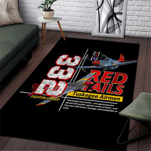 Red Tails Tuskegee Airmen Area Rug 332nd Fighter Group WWII Legacy Tribute - African Pride