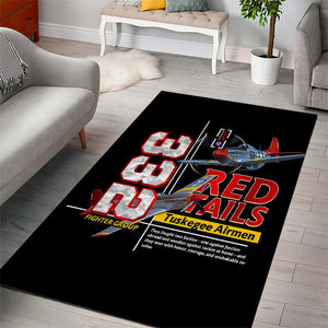 Red Tails Tuskegee Airmen Area Rug 332nd Fighter Group WWII Legacy Tribute - African Pride