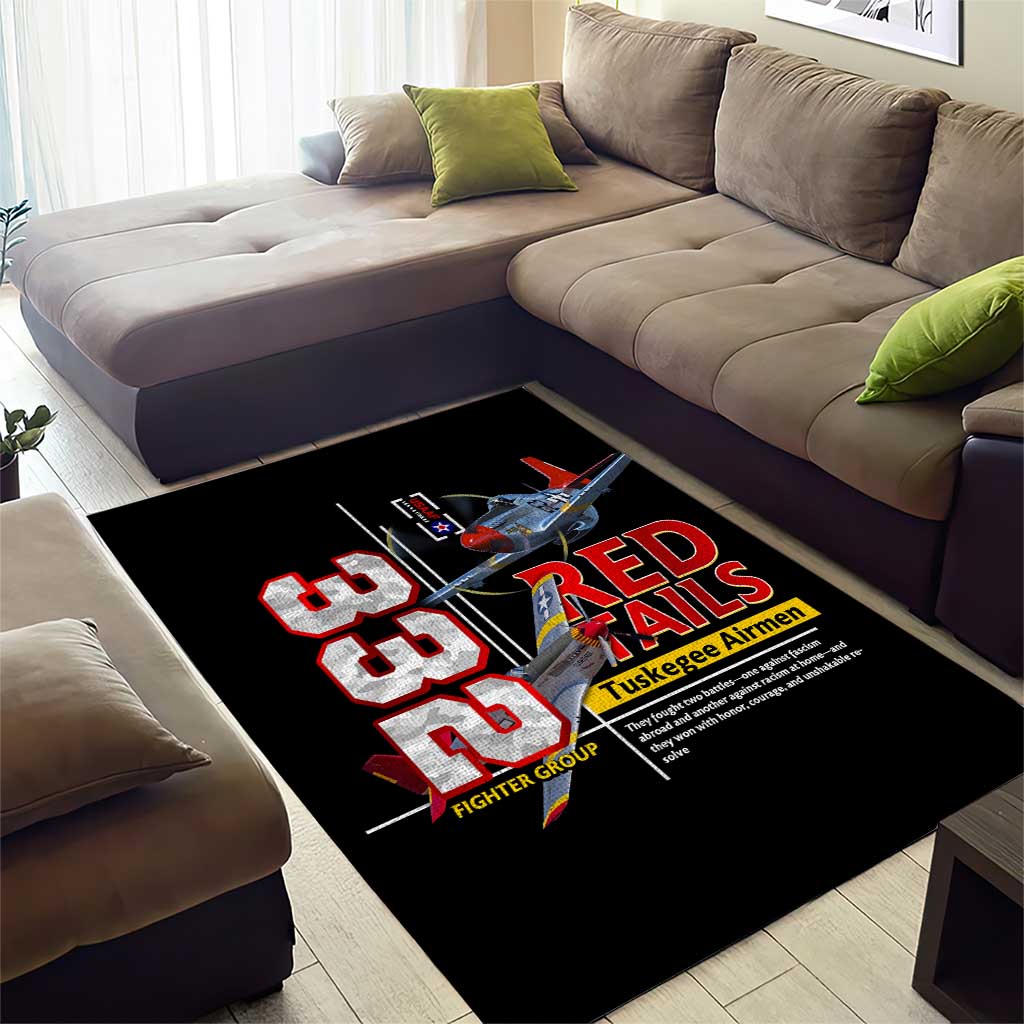 Red Tails Tuskegee Airmen Area Rug 332nd Fighter Group WWII Legacy Tribute - African Pride