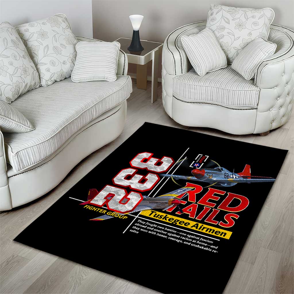 Red Tails Tuskegee Airmen Area Rug 332nd Fighter Group WWII Legacy Tribute - African Pride