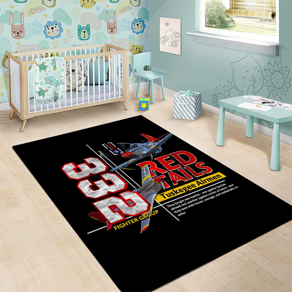 Red Tails Tuskegee Airmen Area Rug 332nd Fighter Group WWII Legacy Tribute - African Pride