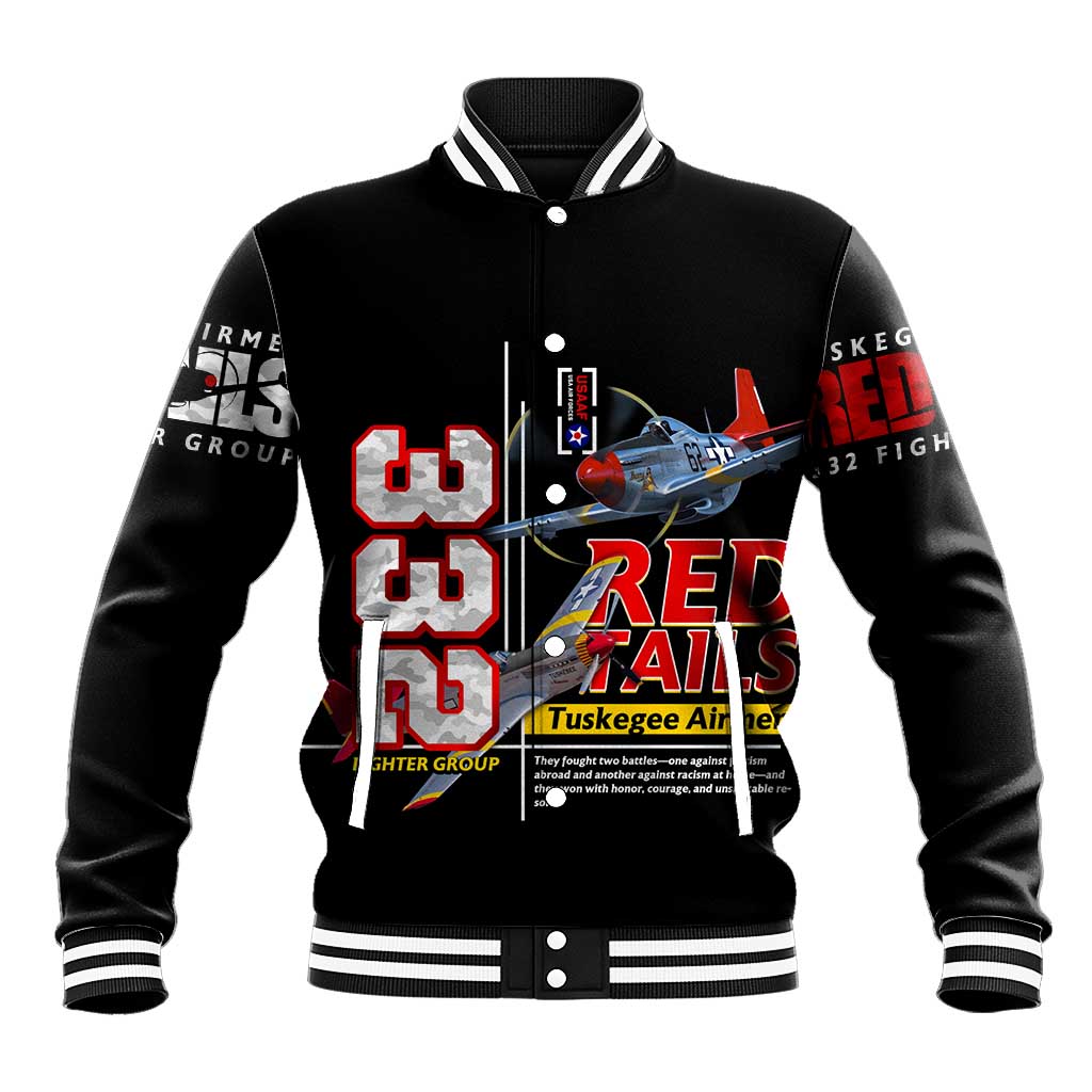 Red Tails Tuskegee Airmen Baseball Jacket 332nd Fighter Group WWII Legacy Tribute - African Pride