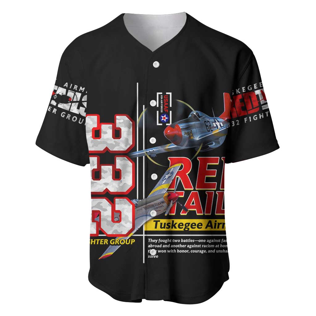 Red Tails Tuskegee Airmen Baseball Jersey 332nd Fighter Group WWII Legacy Tribute - African Pride