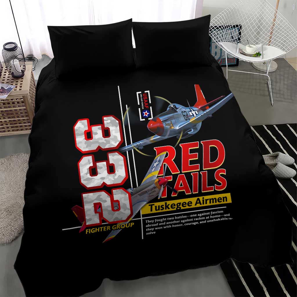 Red Tails Tuskegee Airmen Bedding Set 332nd Fighter Group WWII Legacy Tribute - African Pride