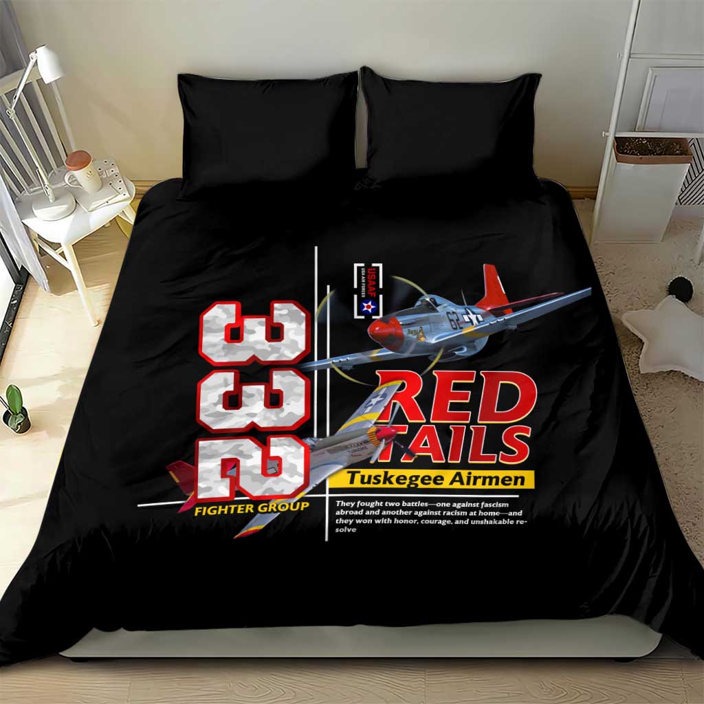 Red Tails Tuskegee Airmen Bedding Set 332nd Fighter Group WWII Legacy Tribute - African Pride