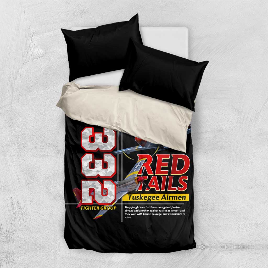 Red Tails Tuskegee Airmen Bedding Set 332nd Fighter Group WWII Legacy Tribute - African Pride