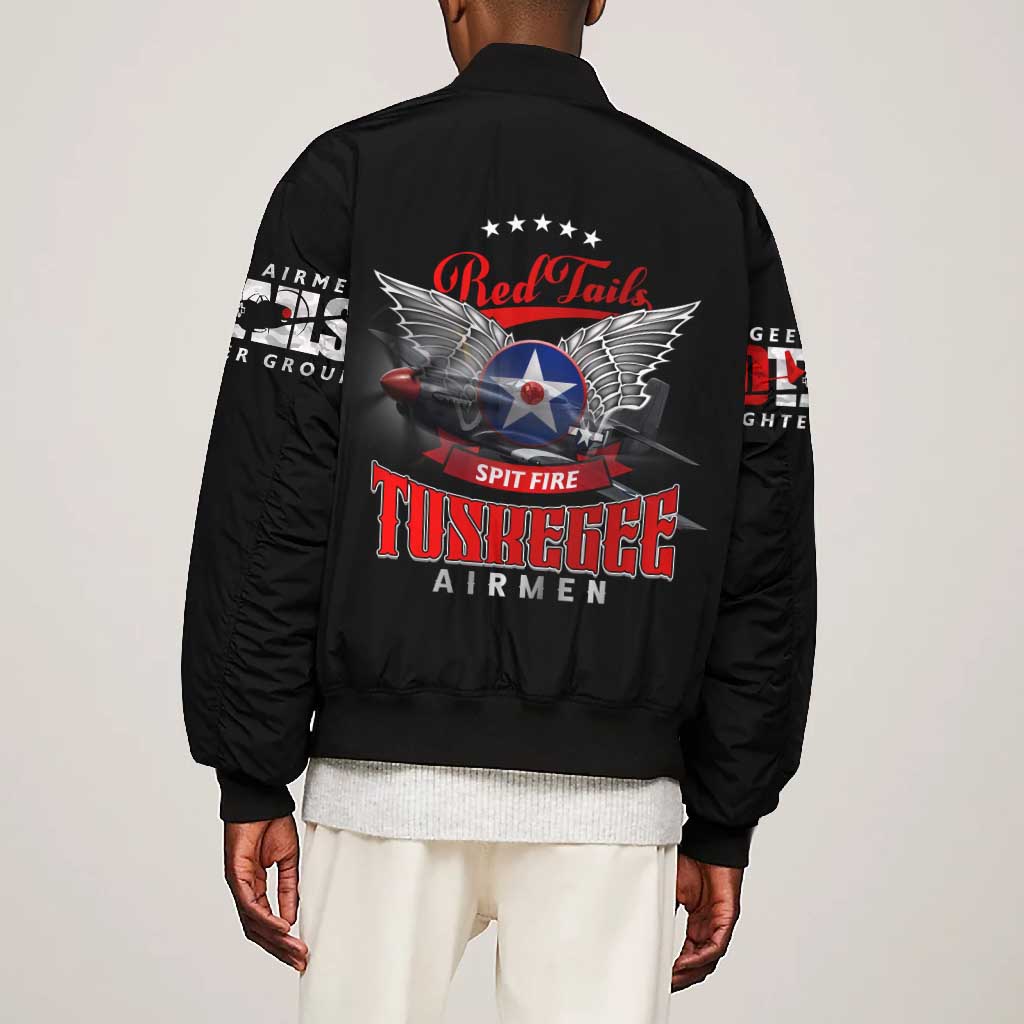 Red Tails Tuskegee Airmen Bomber Jacket 332nd Fighter Group WWII Legacy Tribute - African Pride