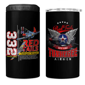 Red Tails Tuskegee Airmen 4 in 1 Can Cooler Tumbler 332nd Fighter Group WWII Legacy Tribute - African Pride