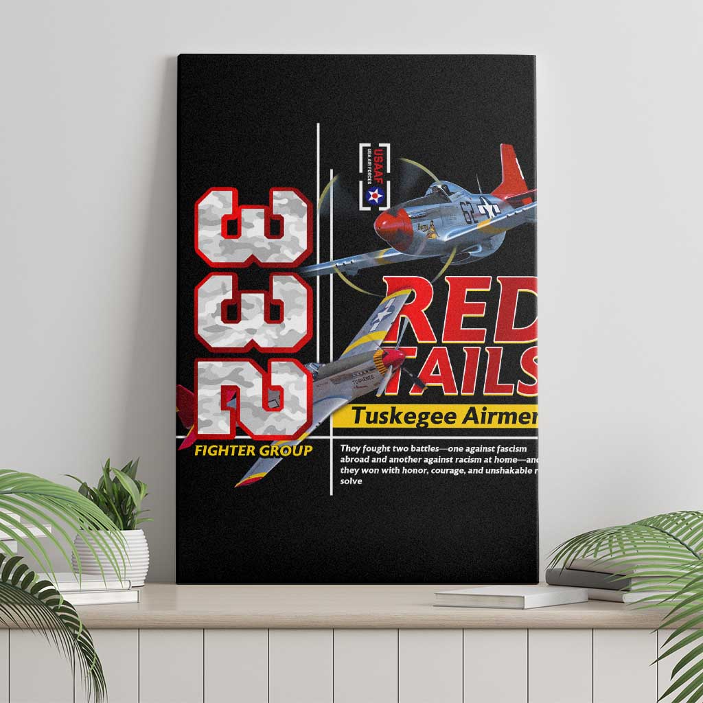 Red Tails Tuskegee Airmen Canvas Wall Art 332nd Fighter Group WWII Legacy Tribute - African Pride
