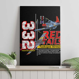 Red Tails Tuskegee Airmen Canvas Wall Art 332nd Fighter Group WWII Legacy Tribute - African Pride