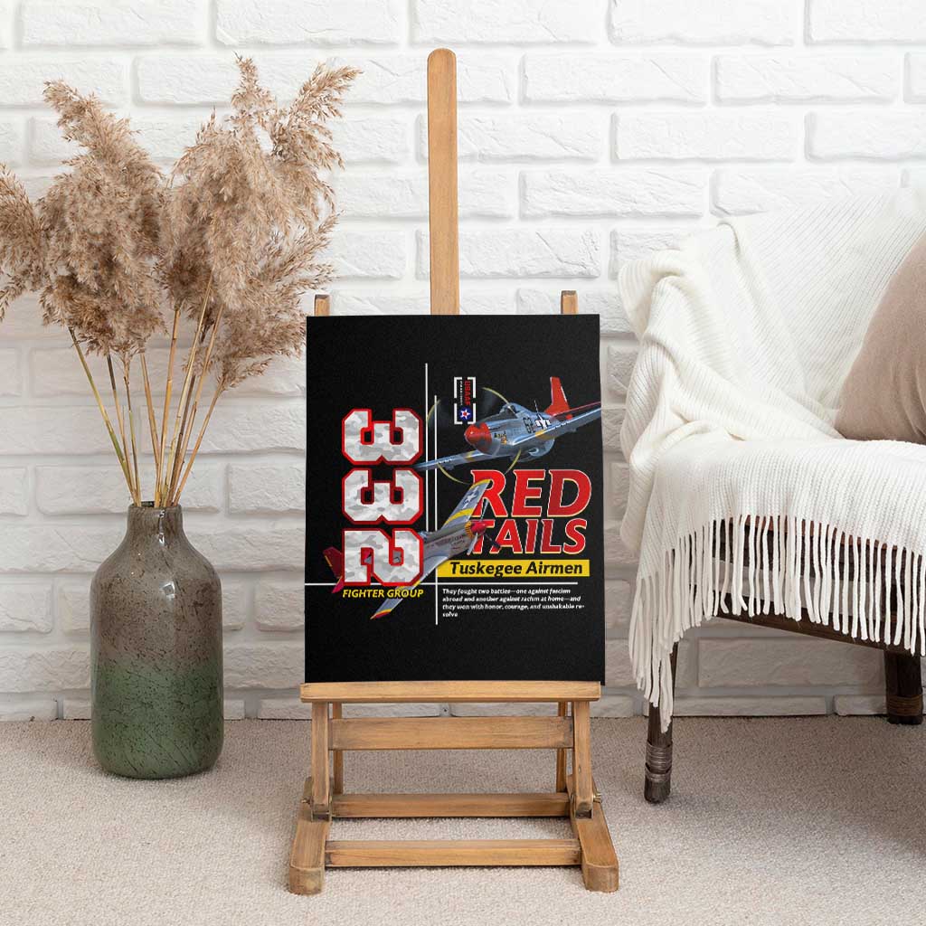 Red Tails Tuskegee Airmen Canvas Wall Art 332nd Fighter Group WWII Legacy Tribute - African Pride