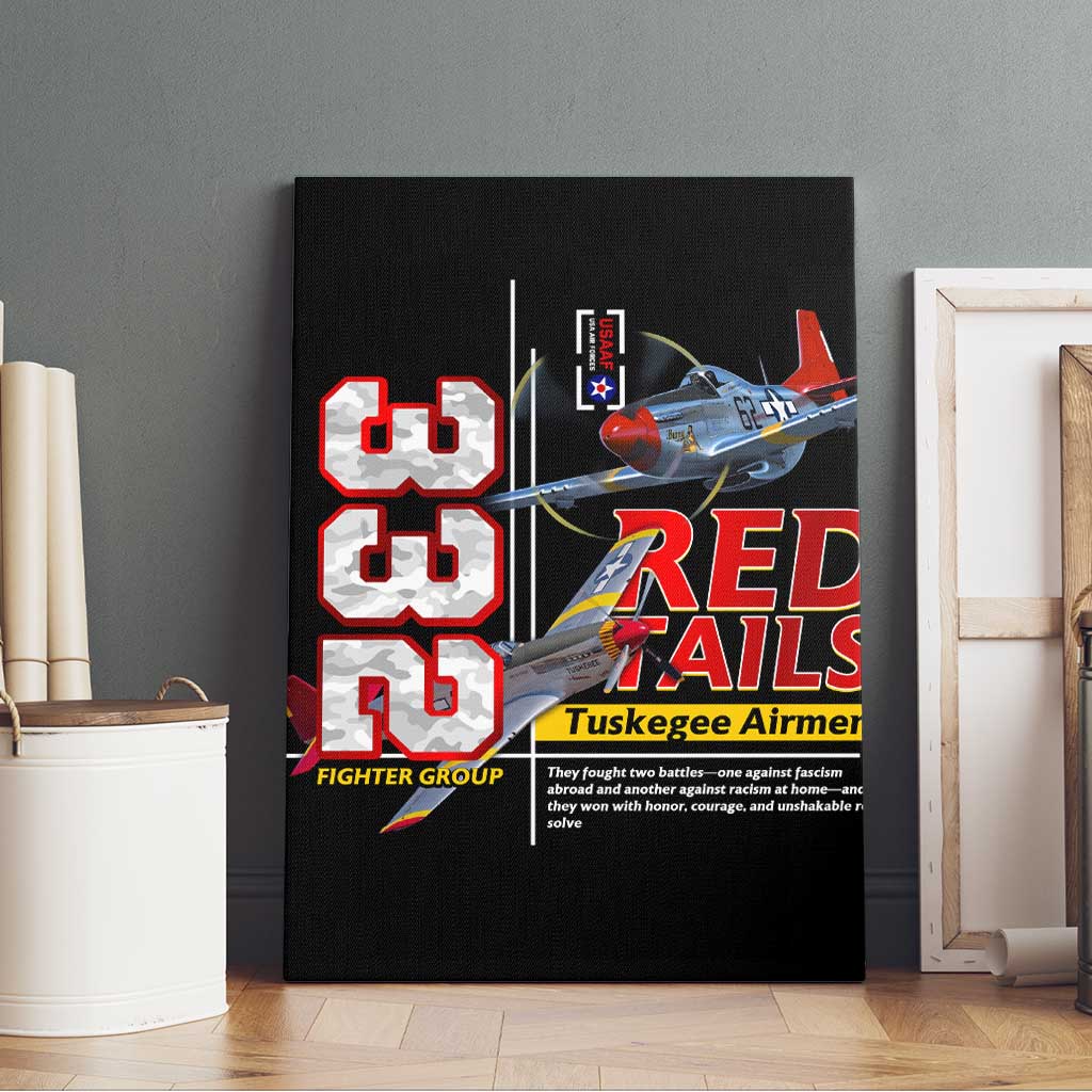 Red Tails Tuskegee Airmen Canvas Wall Art 332nd Fighter Group WWII Legacy Tribute - African Pride