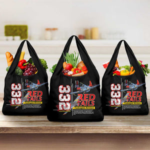 Red Tails Tuskegee Airmen Grocery Bag 332nd Fighter Group WWII Legacy Tribute - African Pride
