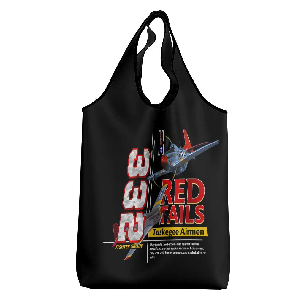 Red Tails Tuskegee Airmen Grocery Bag 332nd Fighter Group WWII Legacy Tribute - African Pride