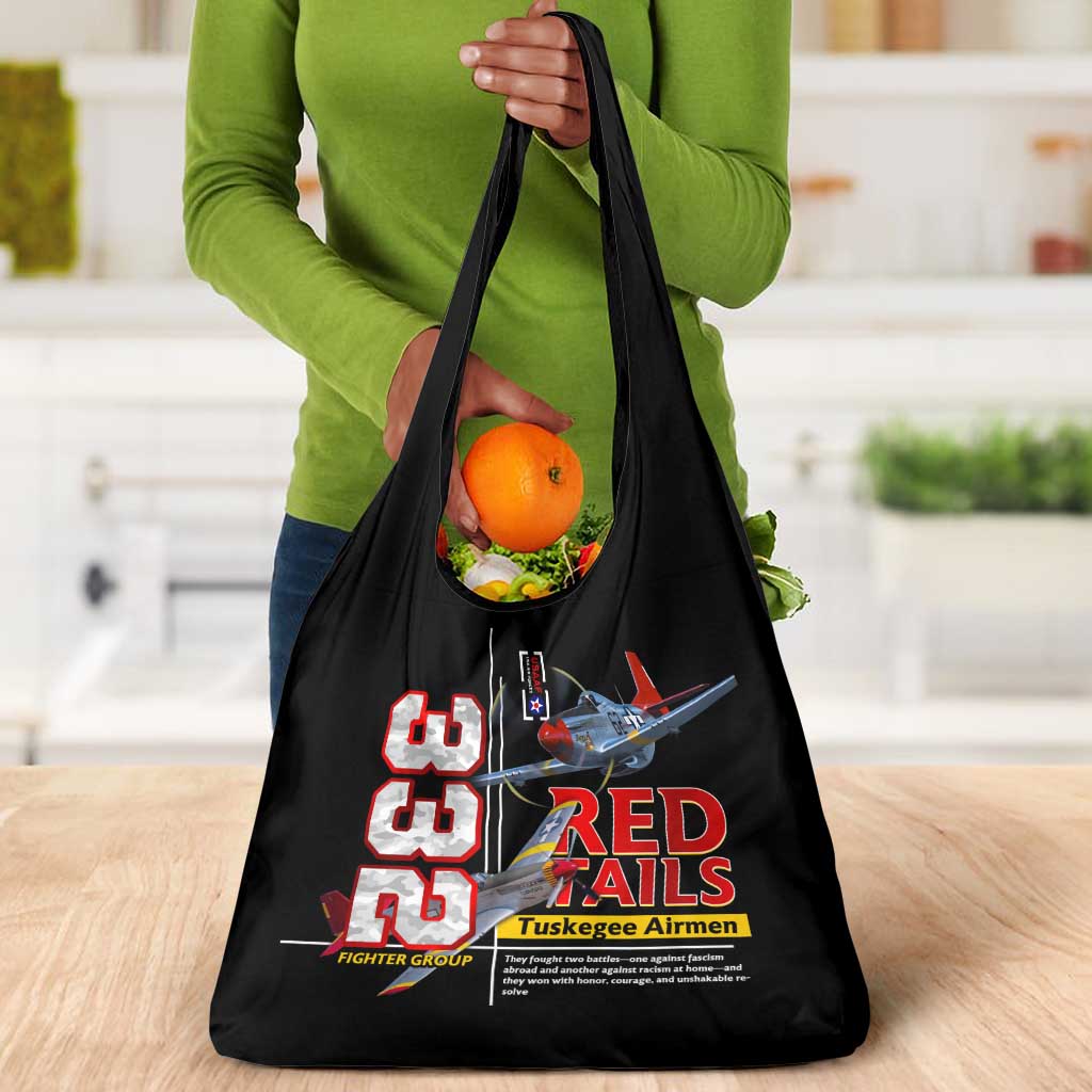 Red Tails Tuskegee Airmen Grocery Bag 332nd Fighter Group WWII Legacy Tribute - African Pride