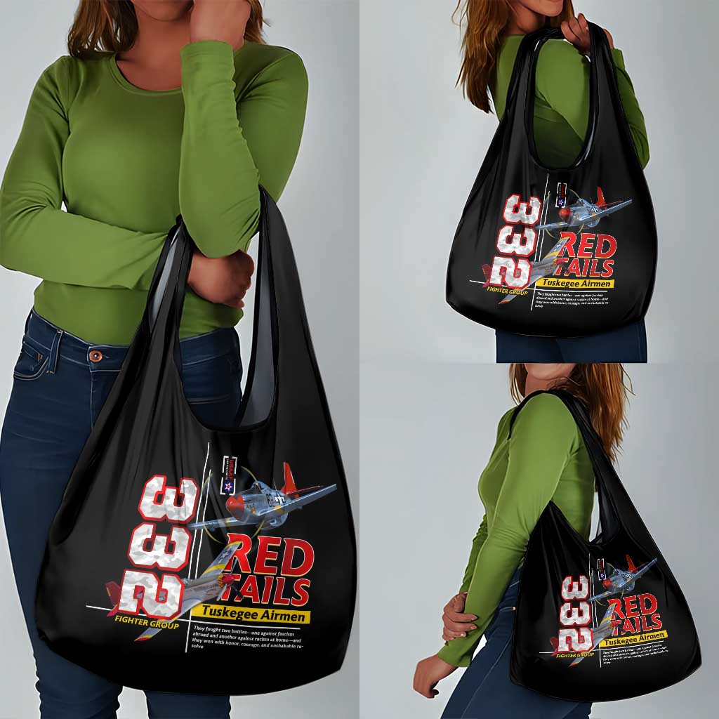 Red Tails Tuskegee Airmen Grocery Bag 332nd Fighter Group WWII Legacy Tribute - African Pride