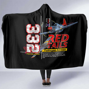 Red Tails Tuskegee Airmen Hooded Blanket 332nd Fighter Group WWII Legacy Tribute - African Pride