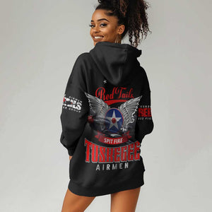 Red Tails Tuskegee Airmen Hoodie Dress 332nd Fighter Group WWII Legacy Tribute - African Pride