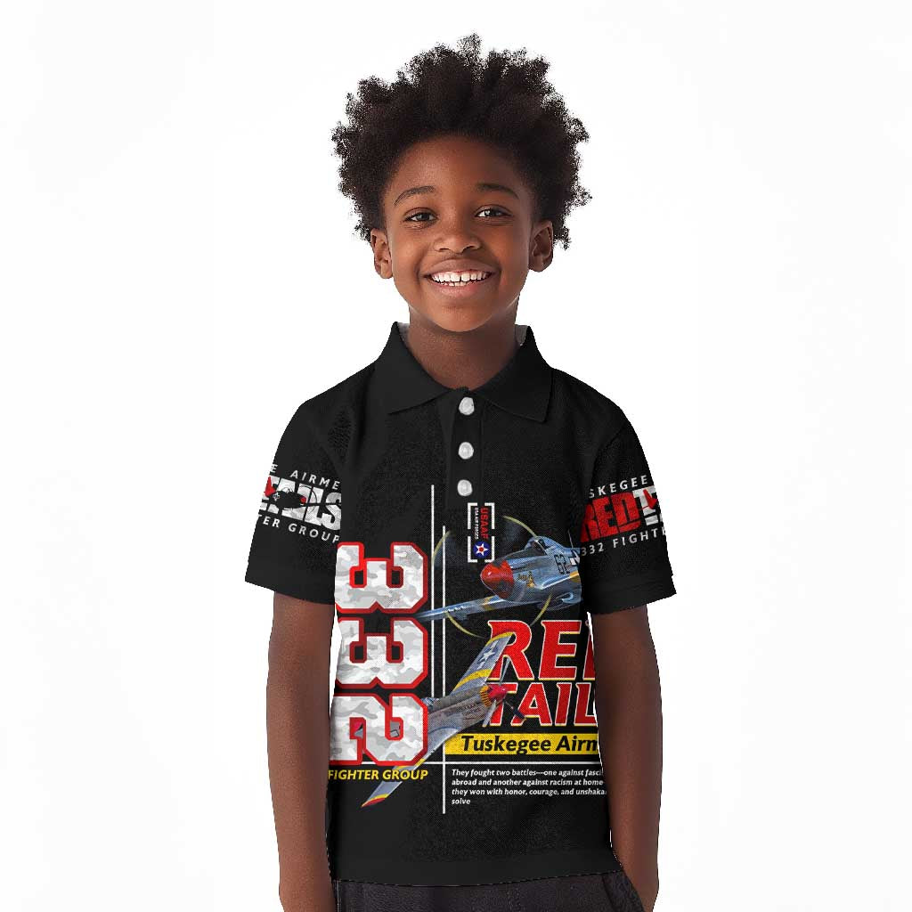 Red Tails Tuskegee Airmen Kid Polo Shirt 332nd Fighter Group WWII Legacy Tribute - African Pride